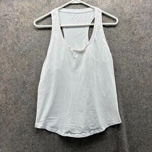 Lululemon Love Tank II Womens 2 White Pima Cotton Racerback Top Athletic Fit